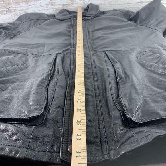 Hurricane Hawkins Leather Jacket Black Full Zip Genuine‎ Leather [Size Medium] - Picture 5 of 9